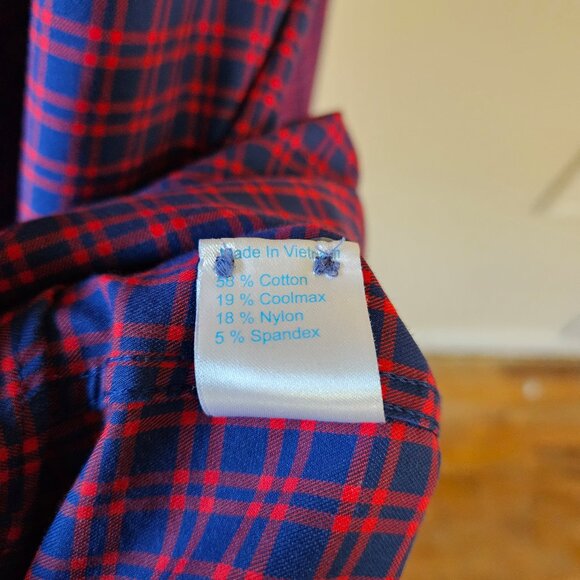 Twillory Shirt 16.5 34/35 Red Blue Navy Plaid - Picture 8 of 8